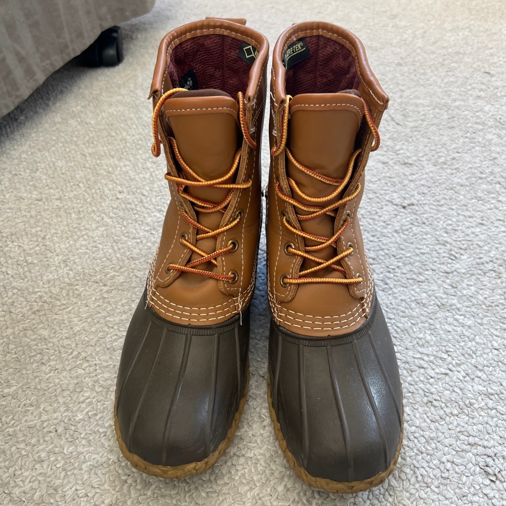 L.L. Bean Brown And Tan Winter 8”Boots Gore-Tex/Thinsulate